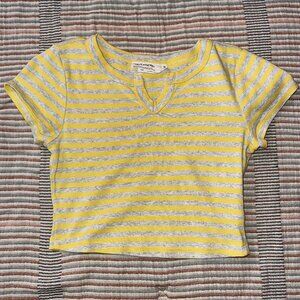 Urban Outfitters Urban Renewal Yellow Striped Baby Tee Size Small